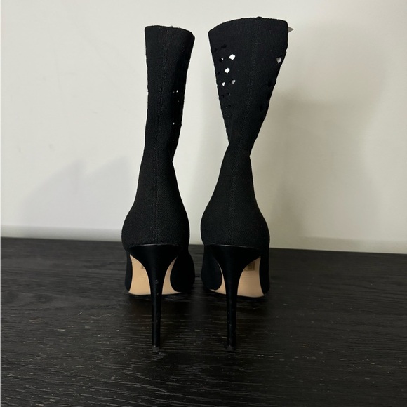 Aldo Seassi Perforated Black Sock Ankle Booties - Picture 5 of 6